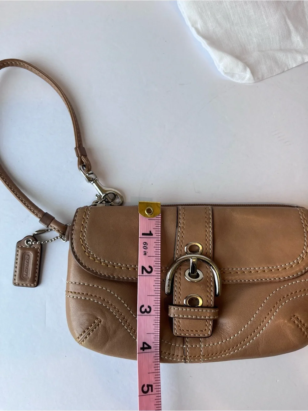 Vintage Coach Tan Soho Wristlet Y2K